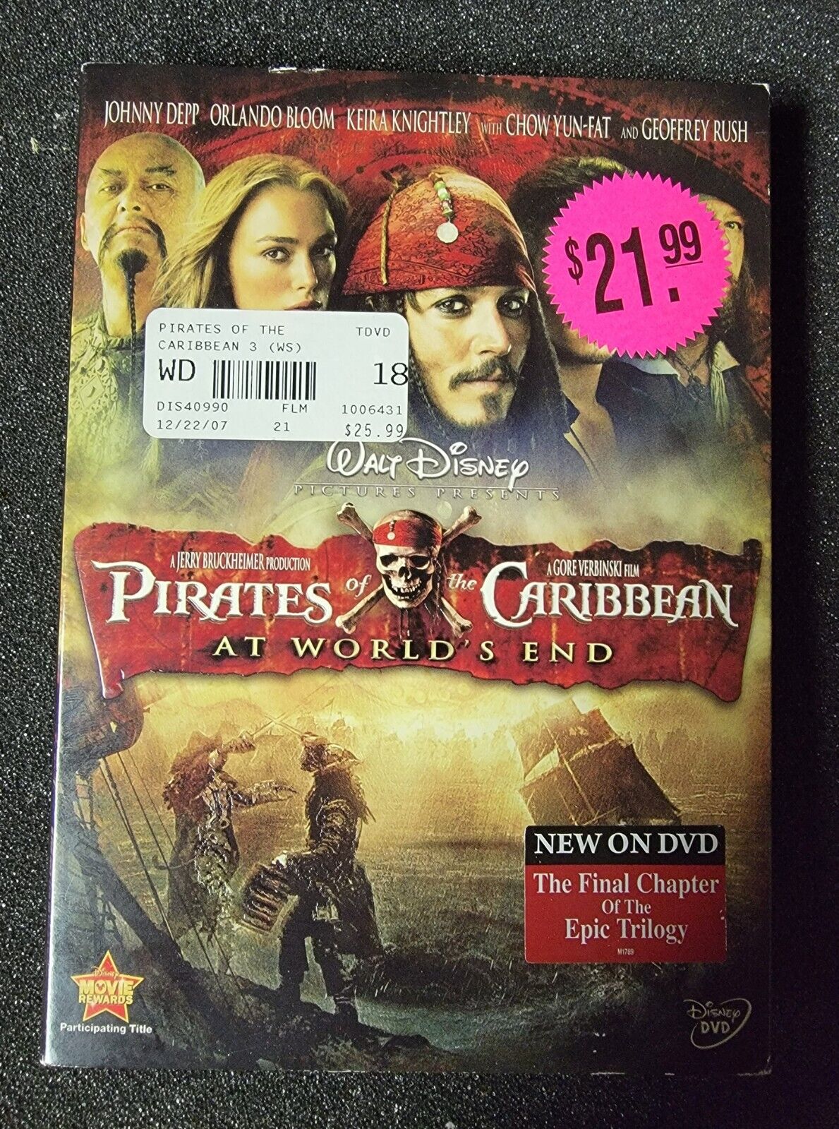 Pirates of The Caribbean 3: At World's End (DVD+Insert+CoverArt ONLY) Very  Good 786936292992