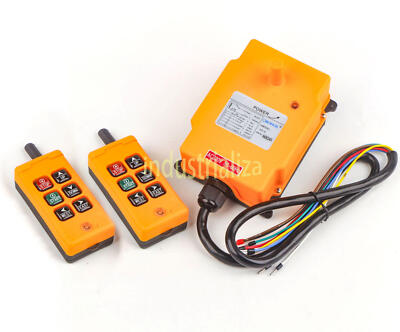 2 Tansmitters 6 Channels Industrial Wireless Crane Switch Hoist Remote Control