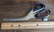 RARE 8-1/2" SILKY STAINLESS DRESSMAKER SEAMSTRESS TAILOR FABRIC SCISSORS, OFFSET