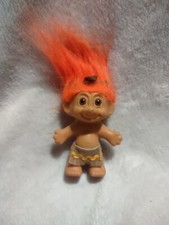 Vintage Russ Troll Doll Native American With Orange Hair 1990s Toys Collectible