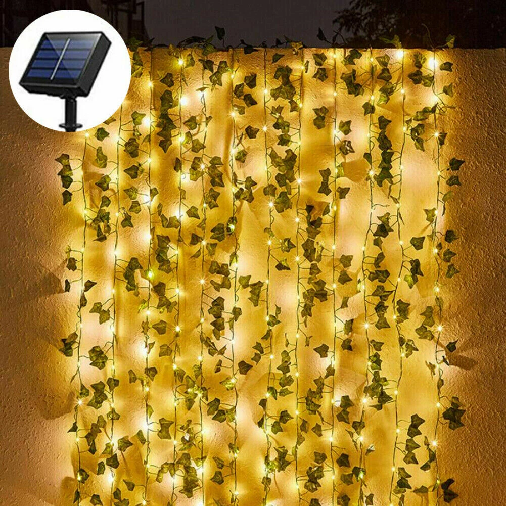 50 100 LED Leaves Ivy Leaf Garland Fairy String Lights Party Garden Wedding Lamp