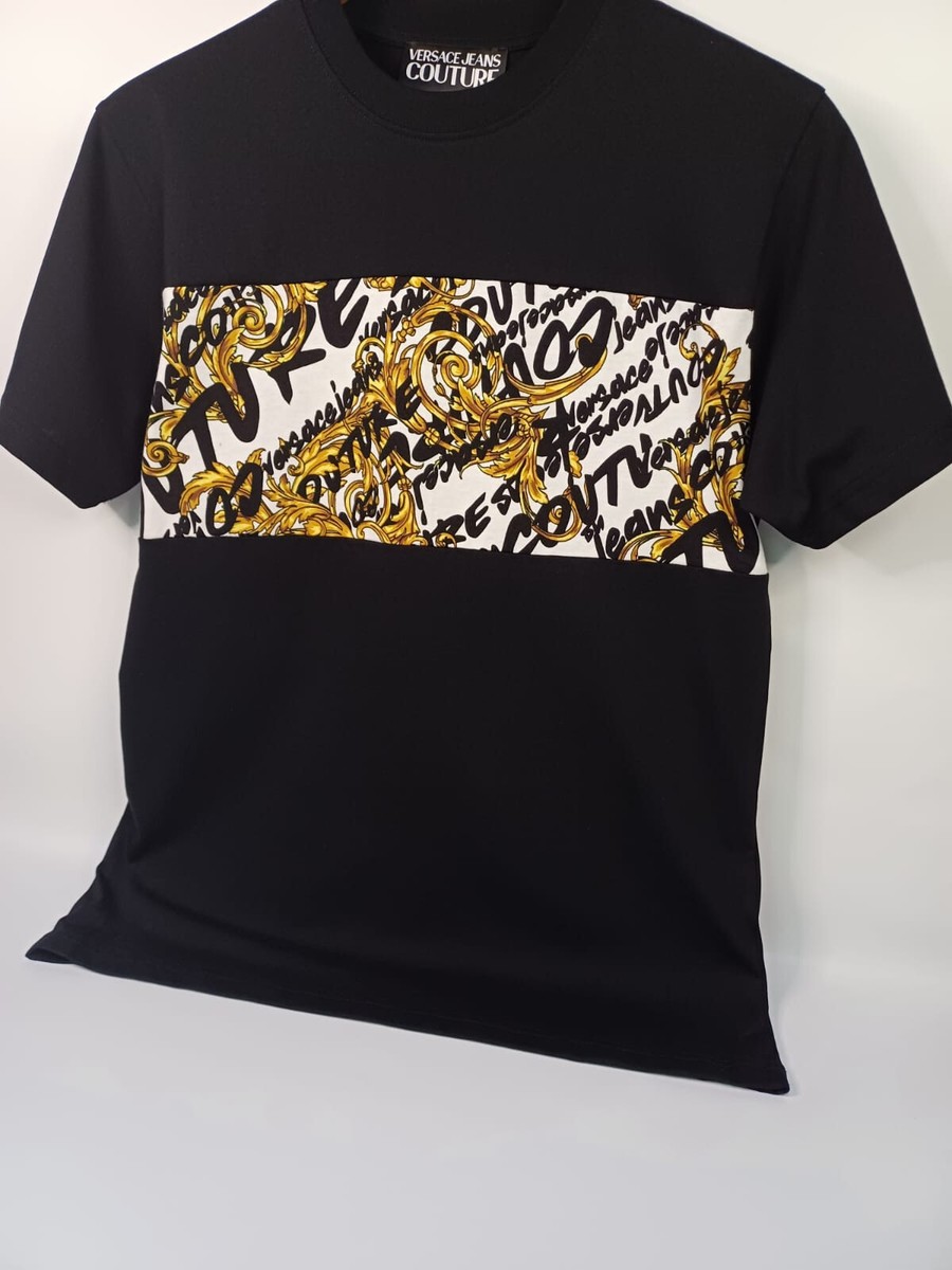 【関税込み】Versace Jeans Couture ブラック Baroque Tシャツ VERSACE JEANS COUTURE BAROQUE-PRINT T SHIRT. | eBay