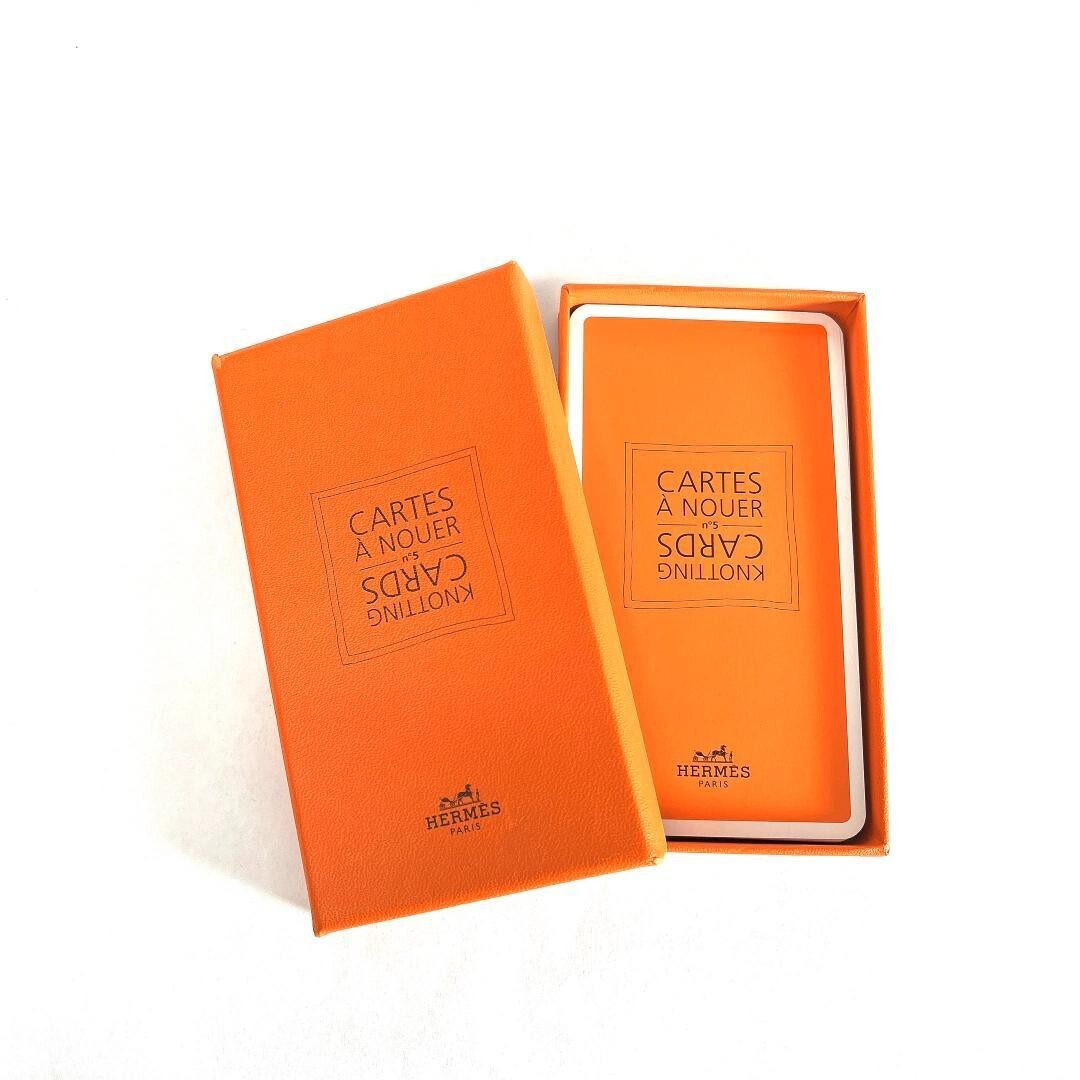 Hermes Cartes A Nouer Knotting Cards No.5 Orange Box Accessory