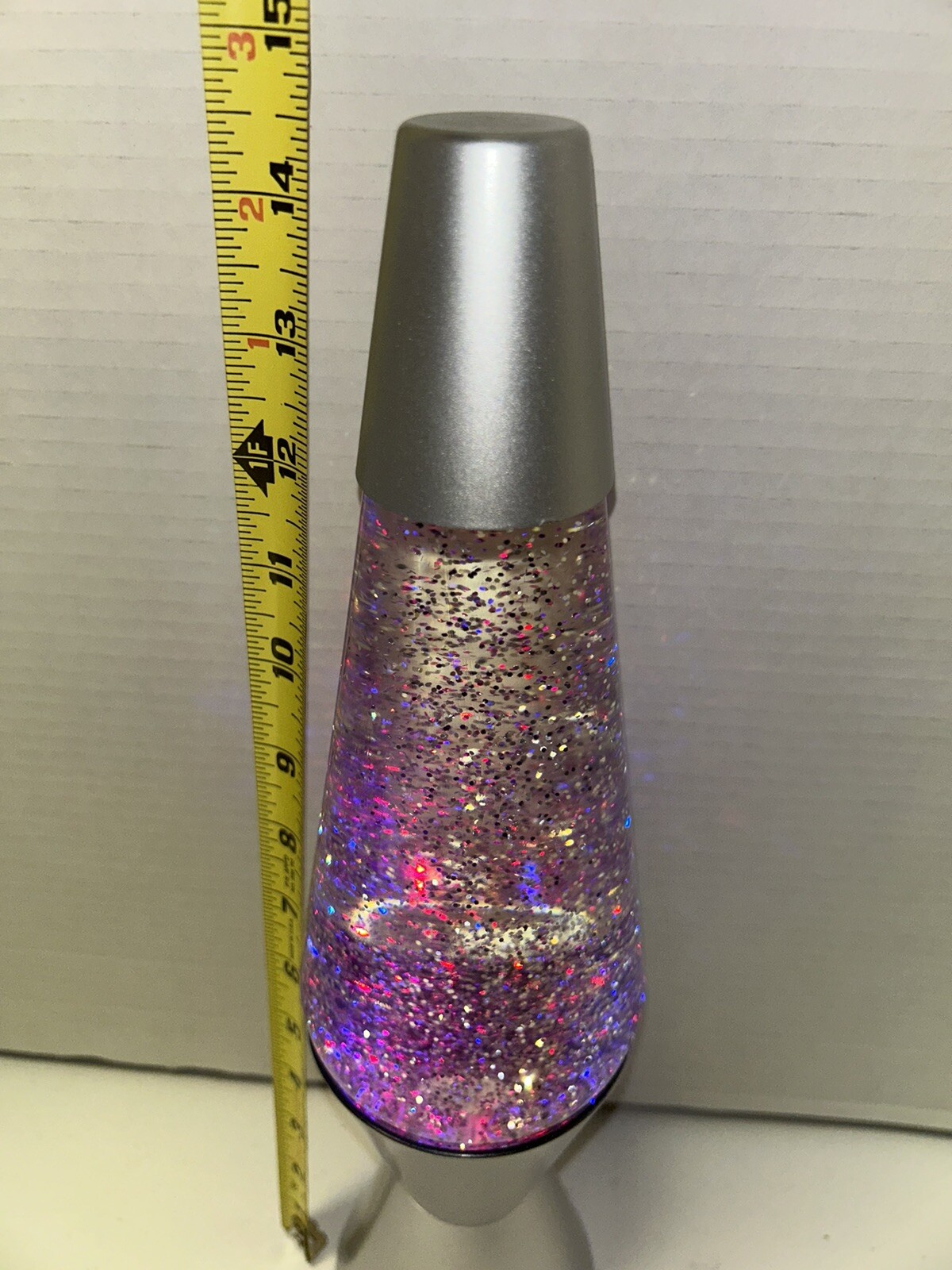 14.5” Color Phasing Vortex Glitter Lava Lamp Silver Base Red Blue Green