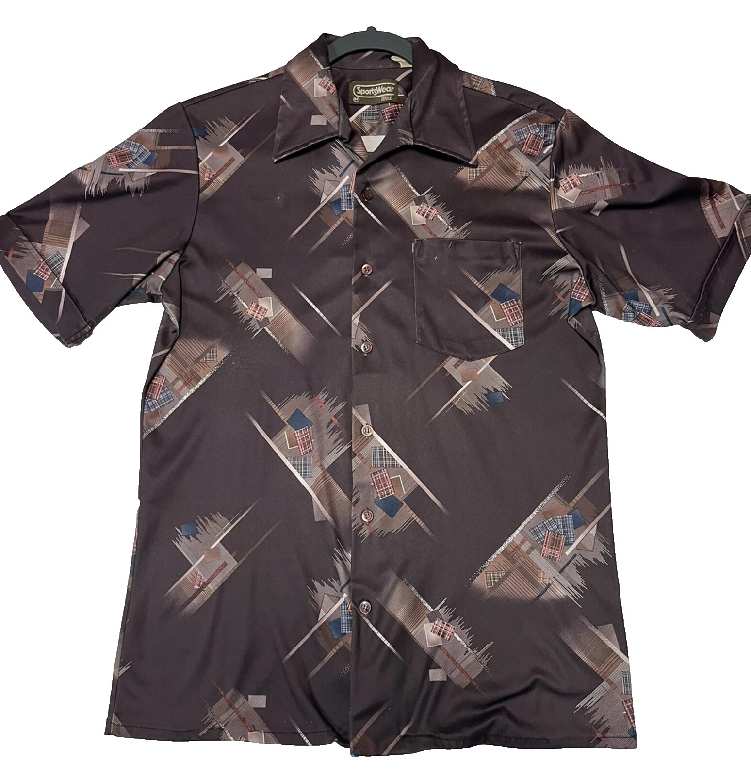 Sears Poliéster Floral Casual con Botones camisas para hombres