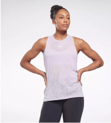 Reebok Women's Plus Size Burnout Tank Top Purple Oasis 3XL