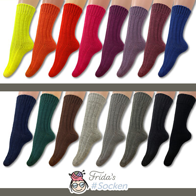 3 Paar Frida's #Socken Uni gestrickte Wollsocken Merino | 2 Größen | 16 Farben