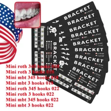 1 Pack Dental Orthodontic Metal Brackets Braces Mini Roth MBT 022/018 Hooks 345
