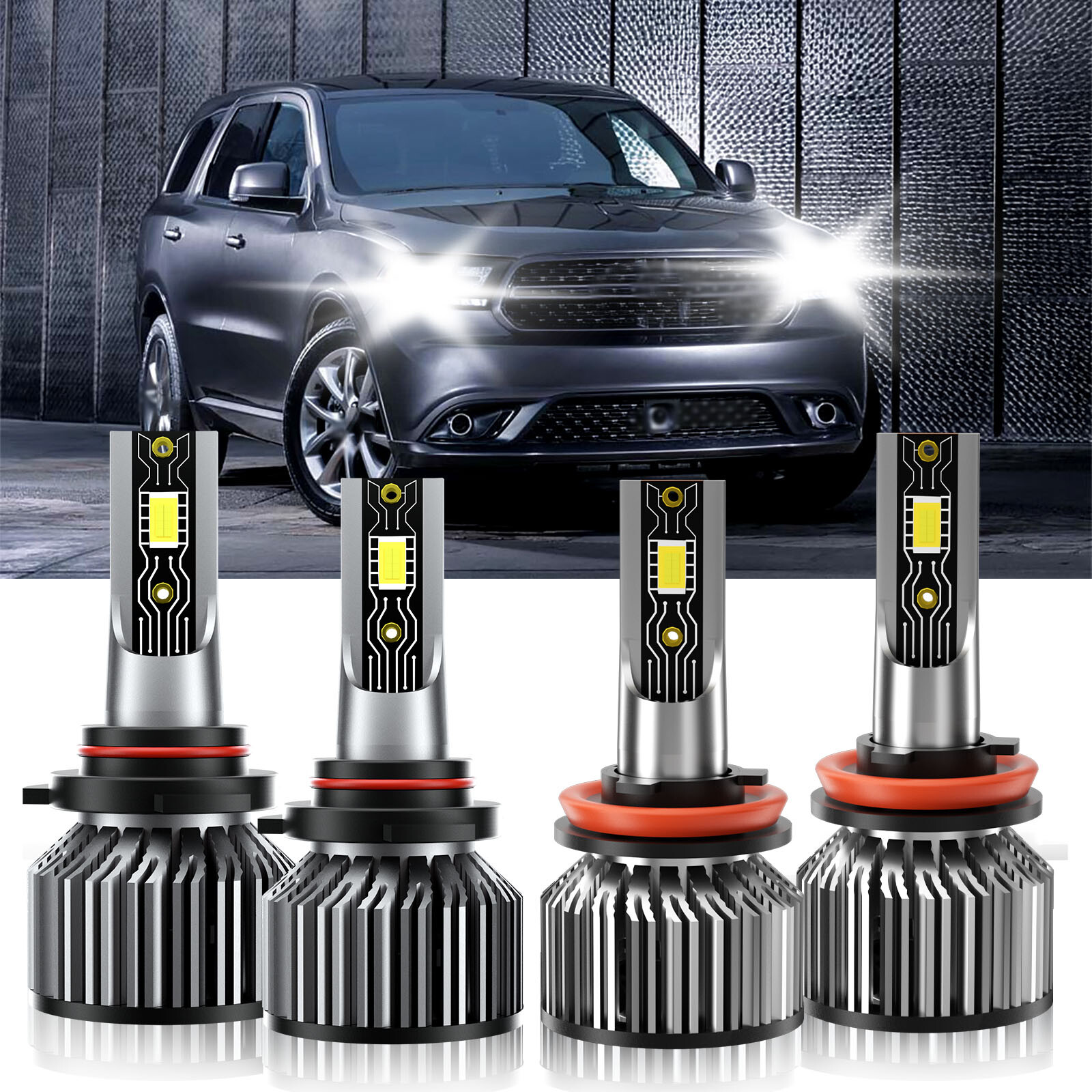 For Dodge Durango 2011-2012 LED Headlight Bulb High Low Beam Kit White 9005+H11
