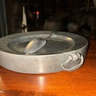 18th Century Pewter Water-Warming  Plate w/Vintage Pewter Spoon — photo 4