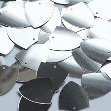 Sequin Shield 1" Silver Metallic Couture Paillettes. Made in USA.