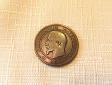 Moneda de bronce de 1855 Napoleón III Dix (10) céntimos