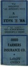 WM H. Nagle  Agent Of Ohio Farmers Insurance Co Vintage Matchbook Cover