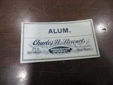 ALUM CHARLES N.STEWART,PRESCRIPTION DRUGGIST PAPER BOTTLE LABEL
