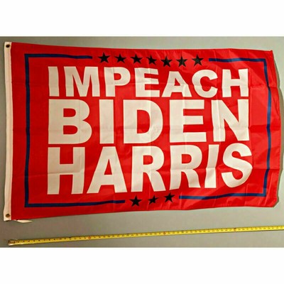 DONALD TRUMP FLAG Impeach Biden Harris R 2024 USA Sign 3x5'