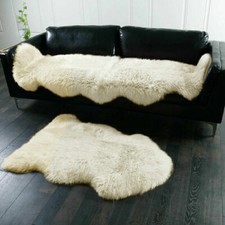 Image of New Soft Sheepskin Rug Plain Fluffy Skin Faux Fur Fake Rug Cheap Washable Mats