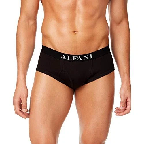 Alfani Mens Underwear 3X Big & Tall 3 Pack Briefs Cotton Black 1X