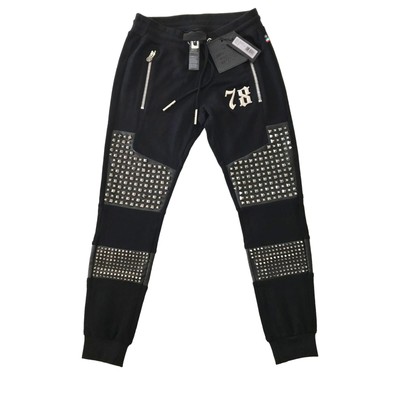 Philipp Plein Mens Limited Edition Studded Bomber Key West Trouser Black Medium