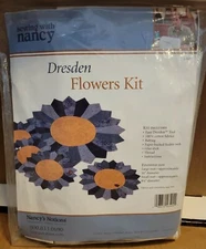 New Sewing with Nancy DRESDEN FLOWERS KIT DFKT EZ Quilting Sunflower Tool 2004