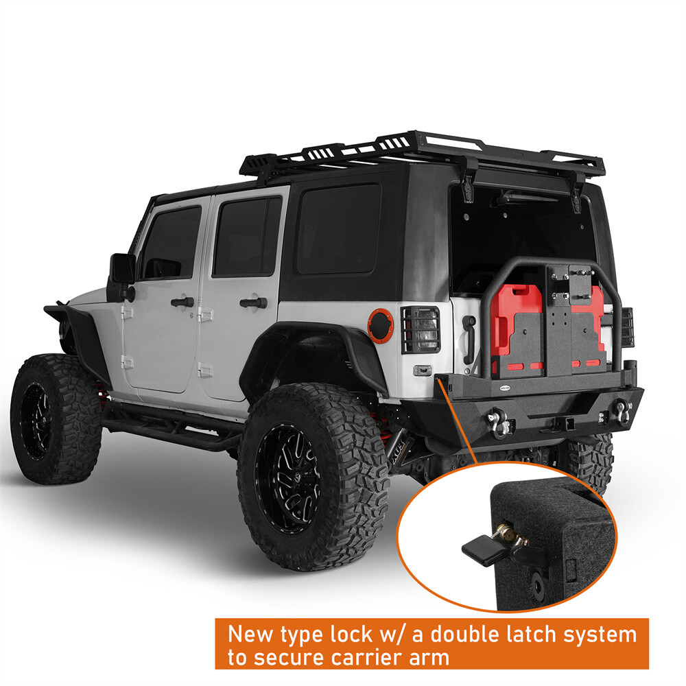 Rear Bumper w/Jerry Can Holder+Hitch Receiver+D-Rings For Jeep Wrangler JK 07-18 thumbnail 5