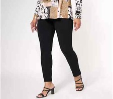 Susan Graver Weekend Premium Stretch Ava Slim Ankle Pants-Black-Tall XS-A605786