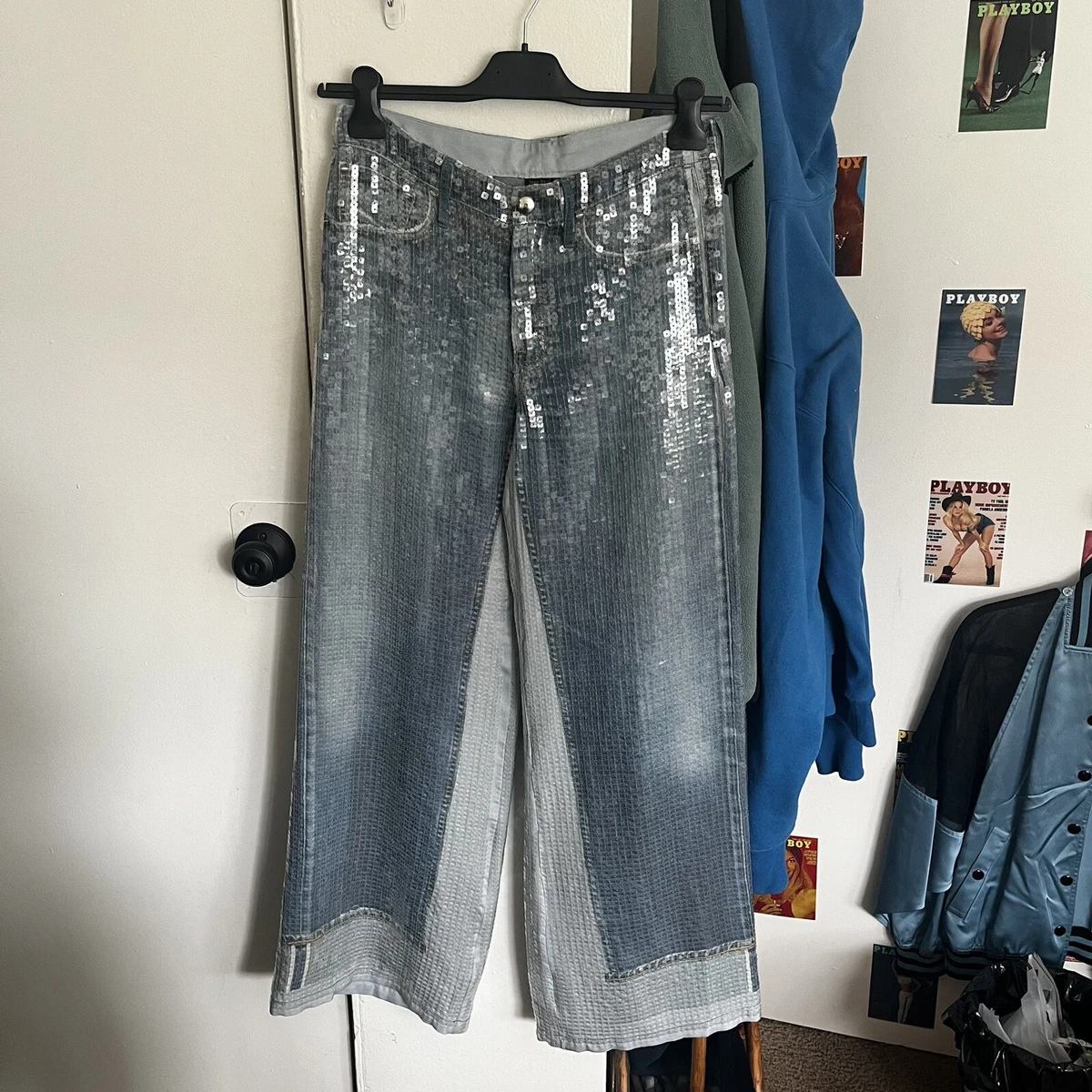 NEW COLLECTION JEAN PAUL GAULTIER FEMME JEAN SEQUIN PANTS FALL WINTER 22