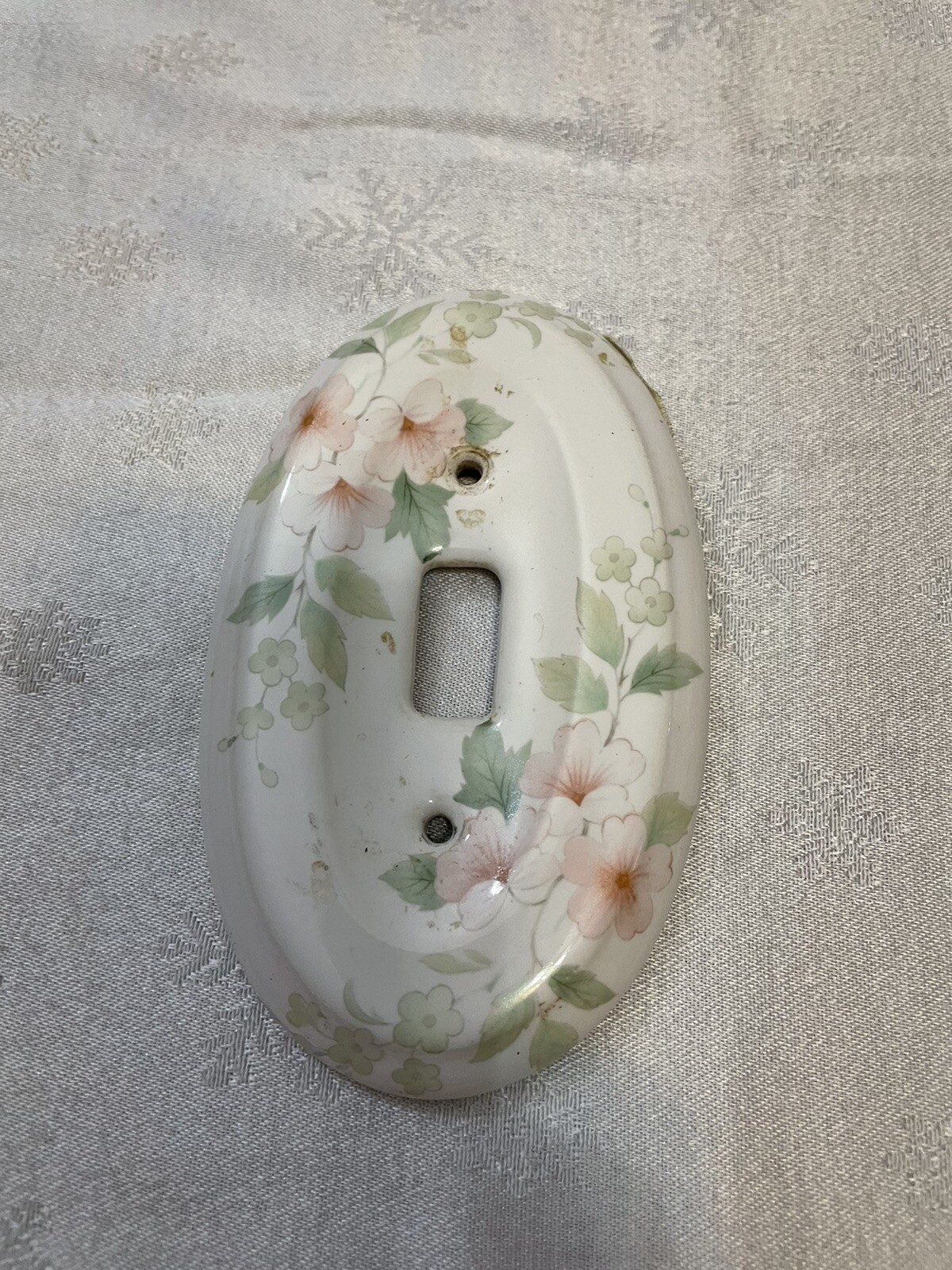 Vintage Porcelain Floral Light Switch Cover Plate 25.00