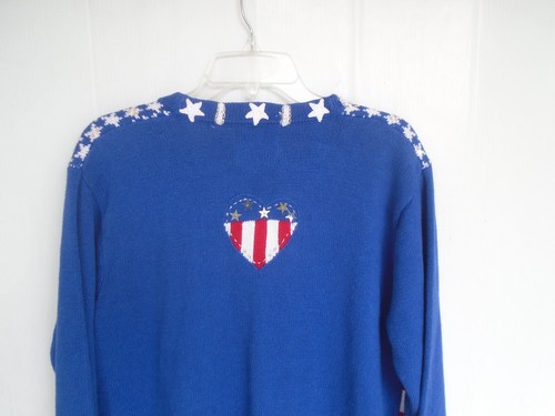 Maglione cardigan donna Storybook Knits Patriotic Christmas taglia M rosso/bianco/blu - Foto 8 di 10