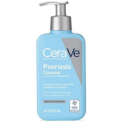 CeraVe Psoriasis Cleanser 2 Pack   Salicylic & Lactic Acid, Fragrance-Free, 8 oz