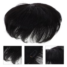 Men Wig Overhead Replacement Block Male Bald Patch Hair Piece Black 13x14 cm
