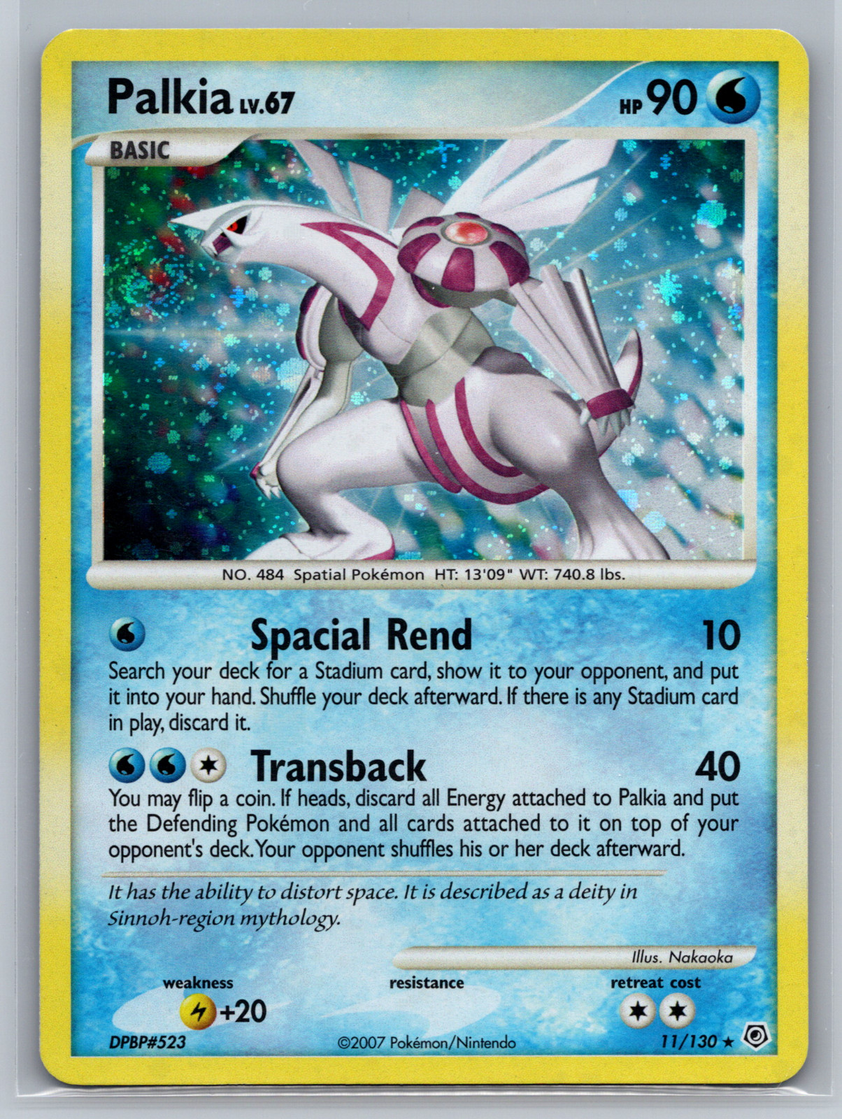 Palkia Diamond & Pearl 11/130 Holo Rare Pokemon Trading Card LP 02