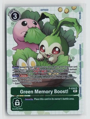 Green Memory Boost! P-038 Alternate Art Foil Promo Digimon CCG Next Adventure