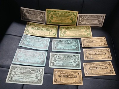 Lot Of 14 Vintage SCHULTE CIGAR STORES, MUTUAL-PROFIT COUPON CORP 