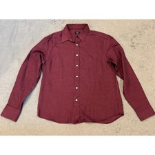 UNTUCKit Mens Medium Regular Fit Wrinkle Free Cotton Button Down Shirt Burgundy