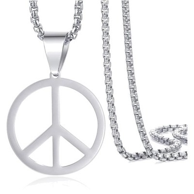 VASSAGO Hippie-Stil Friedenszeichen-Halskette Peace- Anhänger Halskette Peace...