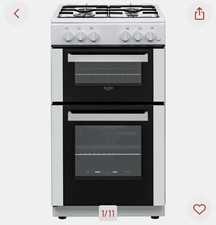 Bush BGC50DWX 50cm Freestanding Gas Cooker Double Oven 4 Hobs White