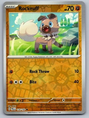 Rockruff 116/193 Common Paldea Evolved Pokemon Reverse Holo Near Mint