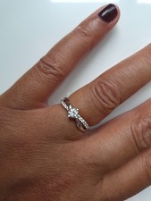 Boxed, platinum diamond engagement ring size M. Professionally cleaned.