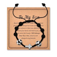 Sisadodo To My Son Bracelet for Men Grandson Basketball Bracelets Son Soccer