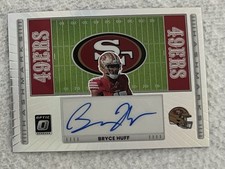 2025 Donruss Optic Bryce Huff Hash Marks Auto Prizm HOLO 49ers