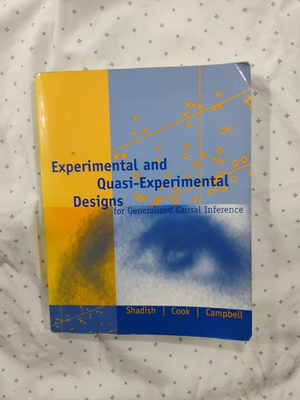 #ad #ad Experimental and Quasi Experimental Designs for Generalized Causal Inference by $150.00