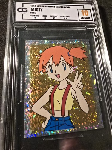 Misty 1999 Merlin Pokémon Stickers #S28 Prism CG /w Subgrades Pristine 10!💎 - Picture 7 of 9