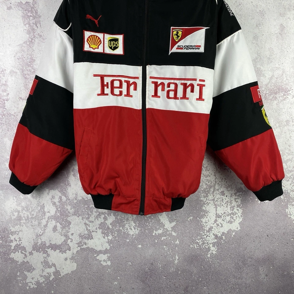 Vintage Ferrari Scuderia Racing Jacket Formula F1 Shell Cars Rare Size L - Image 4 of 4