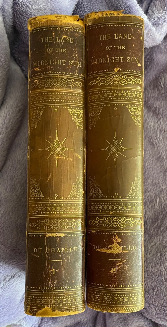 1882 2 Vols. The Land Of The Midnight Sun. Paul B. Du Chaillu. Quarter Leather