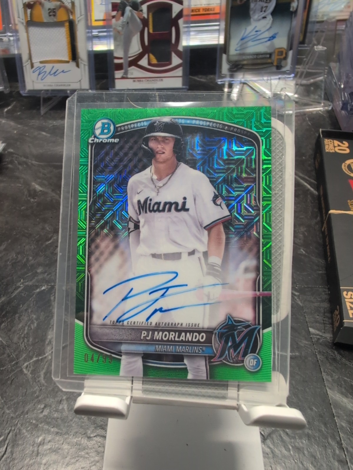 PJ Morlando 2025 Bowman Chrome Mega Auto /99 Green Refractor Marlins