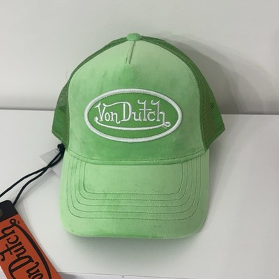NWT Von Dutch Lime Velvet Trucker Hat - New Soft Front Mesh Back