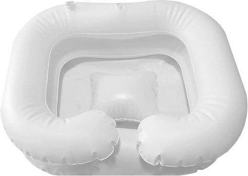 Inflatable Shampoo Basin, Portable Bedside Shower for 2 Piece Set, White - Picture 3 of 9