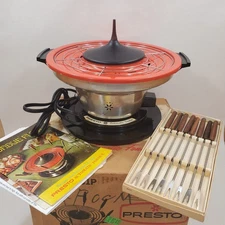 Complete Presto Automatic Electric Fondue Maker Retro Vintage Mid-Century PE05A