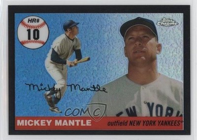 2006 Topps Chrome Home Run History Black Refractor /200 Mickey Mantle HOF n1u
