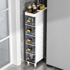 3/4/5/6 Tiers Slim Narrow Storage Cabinet Drawer Bathroom Organizer Gap Shelf UK